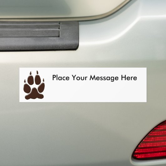 Wolf Paw Print Bumpersticker (Op auto)