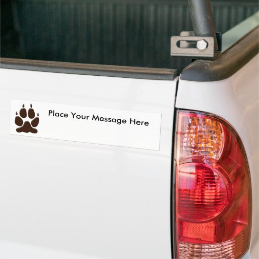 Wolf Paw Print Bumpersticker (Op Truck)
