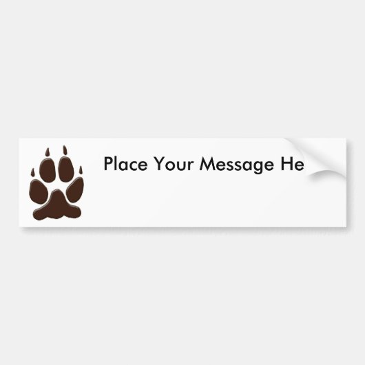 Wolf Paw Print Bumpersticker (Voorkant)