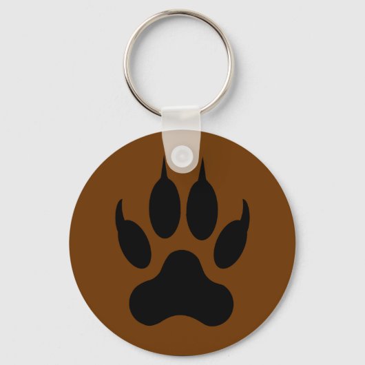 Wolf Paw print dubbelzijdig Sleutelhanger (Voorkant)