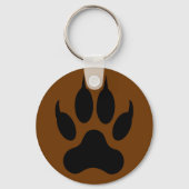 Wolf Paw print dubbelzijdig Sleutelhanger (Achterkant)