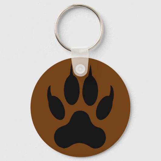 Wolf Paw print dubbelzijdig Sleutelhanger (Achterkant)