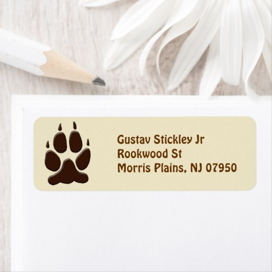 Wolf Paw Print Etiket (Insitu)