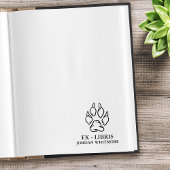 Wolf Paw Print Ex Libris Aangepaste Naam Rubberstempel