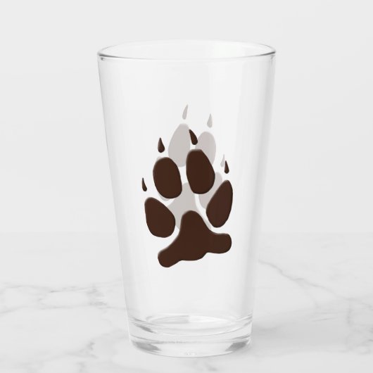 Wolf Paw Print Glas (Achterkant)