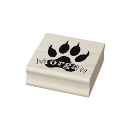 Wolf Paw Print met naam Monogram handtekening Seal Rubberstempel