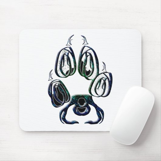 Wolf Paw Print Muismat (Met muis)
