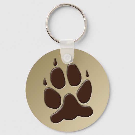 Wolf Paw Print Sleutelhanger (Voorkant)