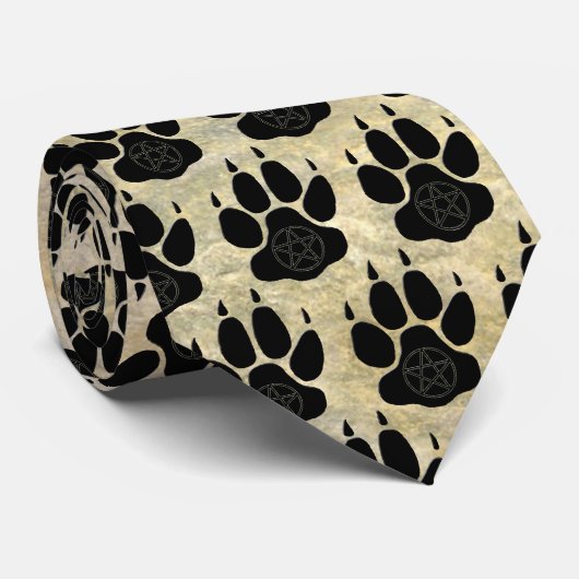 Wolf Paw Print Stropdas (Opgerold)