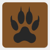 Wolf Paw Print Vierkante Sticker (Voorkant)