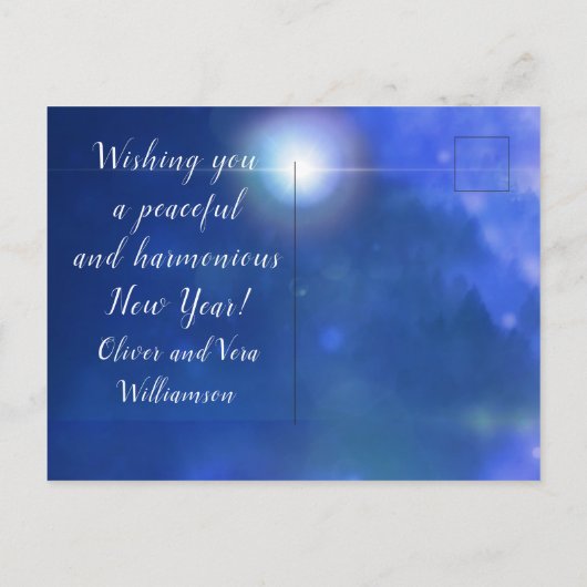 Wolf Peace Joy Love New Year Briefkaart (Achterkant)