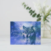 Wolf Peace Joy Love New Year Briefkaart (Staand voorkant)