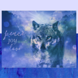 Wolf Peace Joy Love New Year Briefkaart