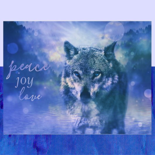 Wolf Peace Joy Love New Year Briefkaart