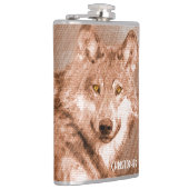 Wolf Pencil Schetch Afbeelding personaliseren Heupfles (Rechts)
