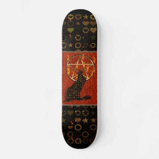 Wolf Pentagram Persoonlijk Skateboard (Voorkant)