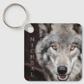 Wolf Photo - Persoonlijke naam Sleutelhanger (Voorkant)
