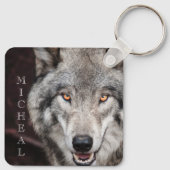 Wolf Photo - Persoonlijke naam Sleutelhanger (Achterkant)