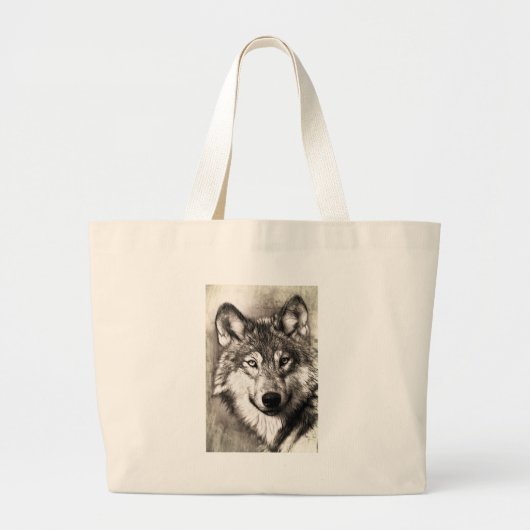 Wolf Photographic Art Spirit Animal Love Grote Tote Bag (Voorkant)
