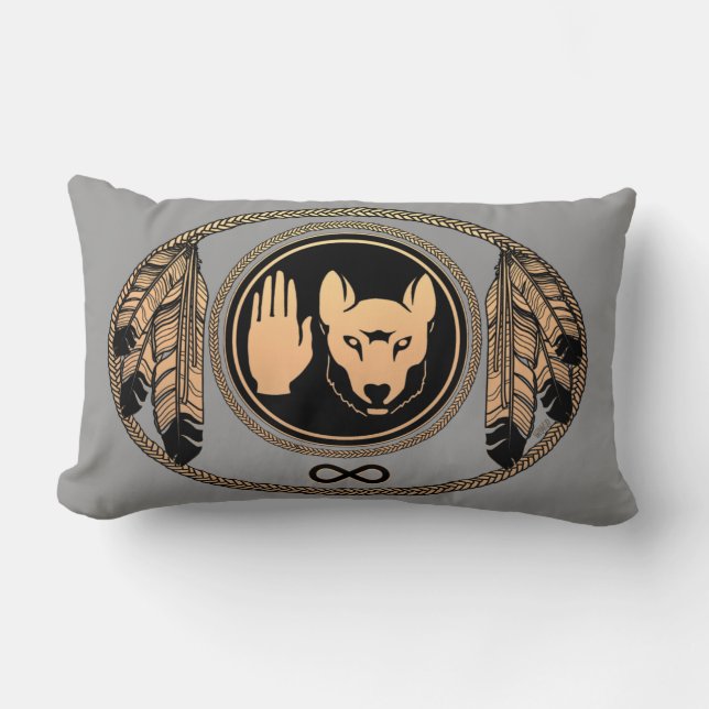 Wolf Pillow gepersonaliseerde Native Art Wolf Kuss Kussen (Voorkant)