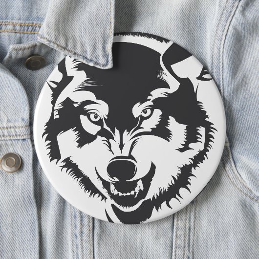 Wolf Pinback Button (In situ)
