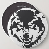 Wolf Pinback Knop Ronde Button 6,0 Cm (Voorkant /achterkant)