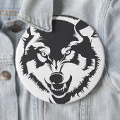 Wolf Pinback Knop Ronde Button 6,0 Cm (In situ)