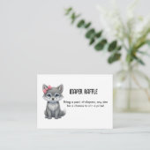 Wolf Pink Diaper Raffle Baby Shower Informatiekaartje (Staand voorkant)