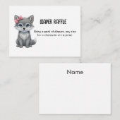 Wolf Pink Diaper Raffle Baby Shower Informatiekaartje (Voorkant / Achterkant)