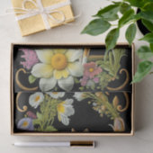 Wolf Pink Yellow Floral Artwork Tissuepapier (Geschenk)