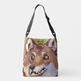 Wolf pixelart, Pixel Art  Crossbody Tas