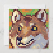 Wolf pixelart, Pixel Art  Feestdagenkaart (Voorkant)