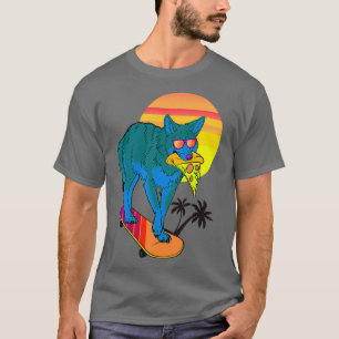 Wolf Pizza en Skateboarden T-shirt