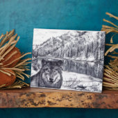Wolf Plaque Fotoplaat (Zijkant)