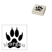 Wolf Pootafdruk met Naam Monogram Handtekening Ste Rubberstempel (Gestempeld)