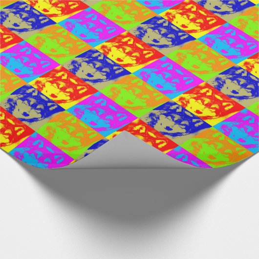 Wolf Pop Art Cadeaupapier (Hoek)