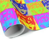 Wolf Pop Art Cadeaupapier (Rol Hoek)