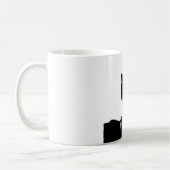 Wolf Pop Art Jouw naam Custom Zwart Wit Koffiemok (Links)