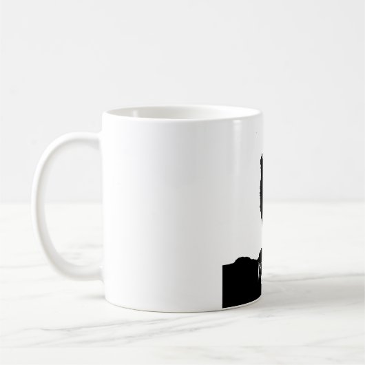 Wolf Pop Art Jouw naam Custom Zwart Wit Koffiemok (Links)