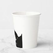 Wolf Pop Art Jouw naam Custom Zwart Wit Papieren Bekers (Links)