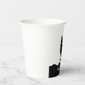 Wolf Pop Art Jouw naam Custom Zwart Wit Papieren Bekers (Rechts)