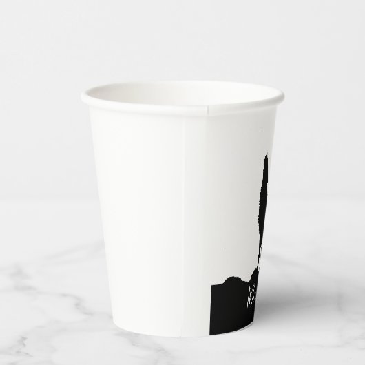 Wolf Pop Art Jouw naam Custom Zwart Wit Papieren Bekers (Rechts)