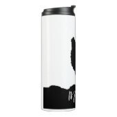 Wolf Pop Art Jouw naam Custom Zwart Wit Thermosbeker (Gedraaid links)