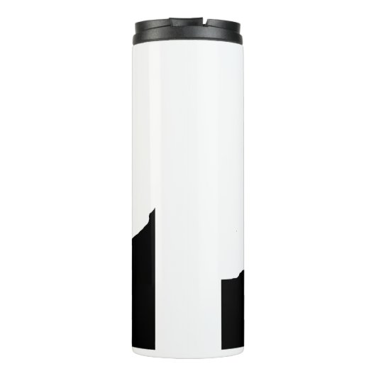 Wolf Pop Art Jouw naam Custom Zwart Wit Thermosbeker (Achterkant)