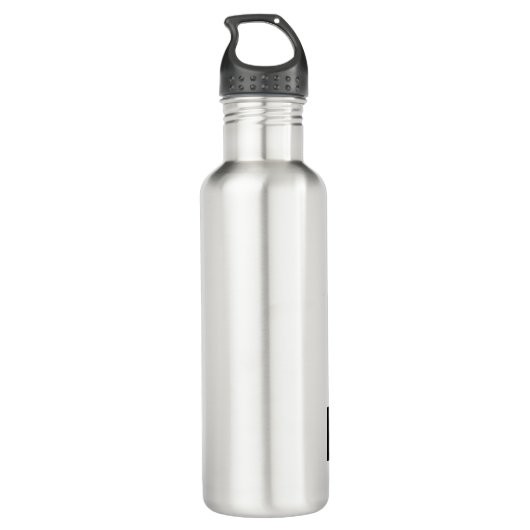 Wolf Pop Art Jouw naam Custom Zwart Wit Waterfles (Achterkant)