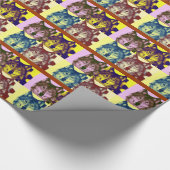 Wolf Pop Art Kerstcadeau inpakpapier (Hoek)