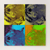 Wolf Pop Art - Wilde dieren Kunst Legpuzzel (Horizontaal)