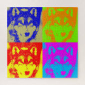 Wolf Pop Art - Wilde dieren Kunst Legpuzzel (Verticaal)