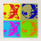 Wolf Pop Art - Wilde dieren Kunst Legpuzzel (Horizontaal)