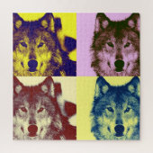 Wolf Pop Art - Wilde dieren Kunst Legpuzzel (Verticaal)